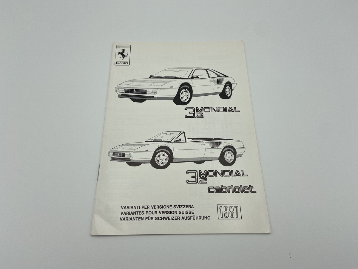 FERRARI 3.2 MONDIAL VARIANTS FOR SWISS VERSION | OWNERS MANUAL 