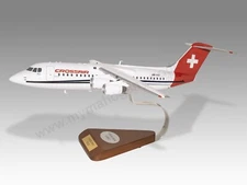 British Aerospace Avro 146-RJ100 Crossair Desk Wood Airplane Model Large 1/72