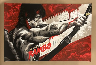 Grey Matter Art Limited Edition Rambo 2 Movie Poster by Anthony Petrie 24 x36 