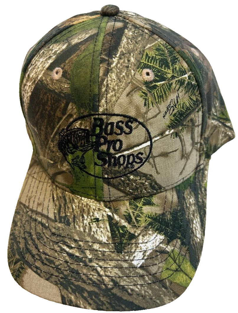 NEW! Men's Bass Pro Shops Camo Green Tonal Logo Snap-Back Hat