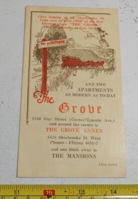 Vintage The Grove Annex The Mansions Montreal Canada Advertising Map Brochure