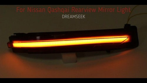 For Nissan X-Trail Rogue Qashqai LED Side Wing Mirror Light With Sequential Turn - Video 1 di 1