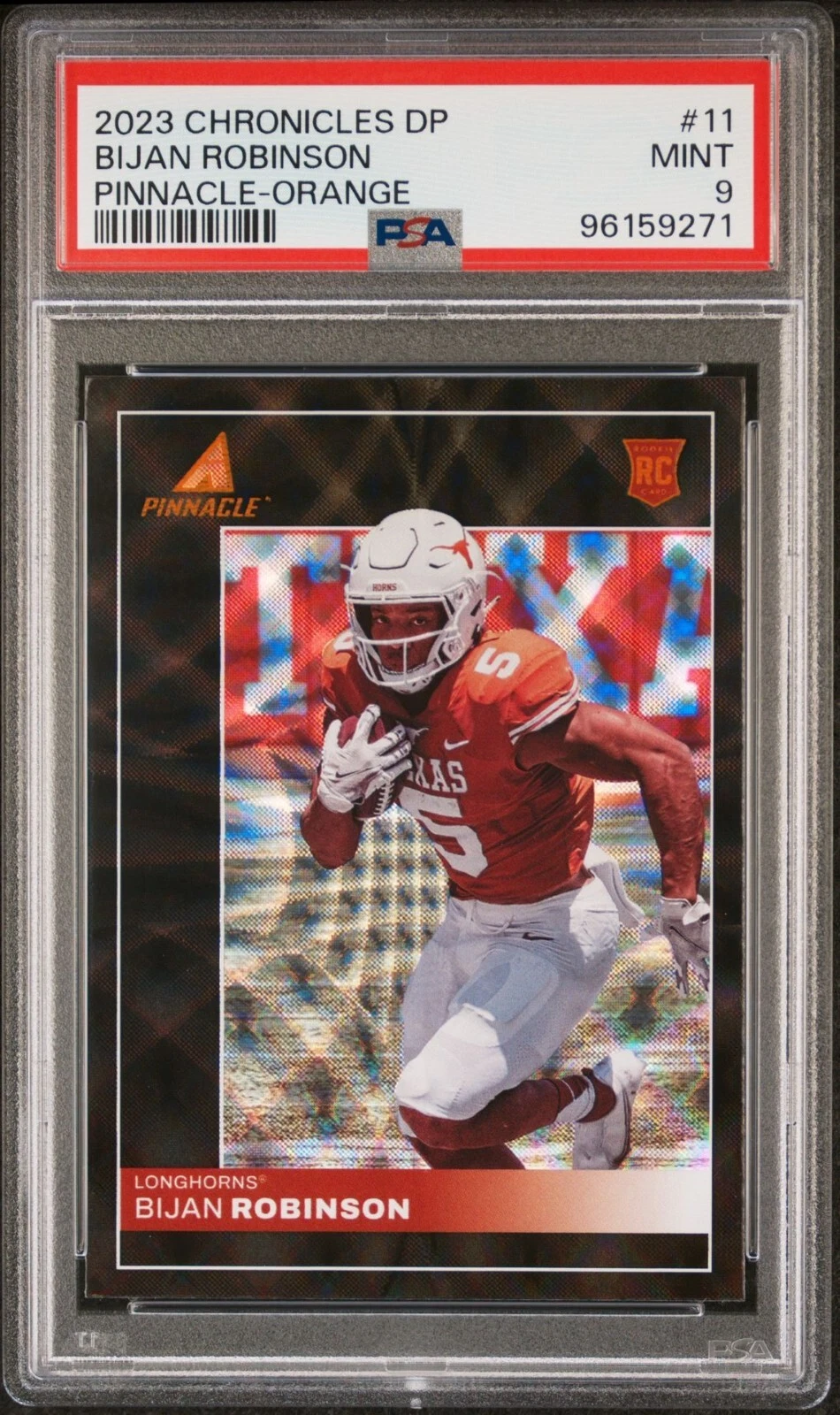 Bijan Robinson Panini Chronicles Draft Picks Pinnacle #11 Orange