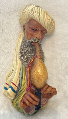 Seltener Fund Bossons SNAKE CHARMER 10'' Figur Wandfigur 3D Hängekunst 60er Jahre