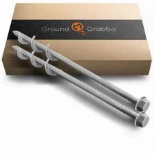 GROUNDGRABBA Ground Anchor Screw Kit - 1 Ft Ground Anchors- 2 Pack Earth Screw