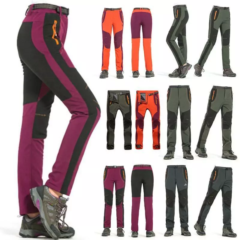 Women Soft Shell Sport Pants Fleece Lined Waterproof Hiking