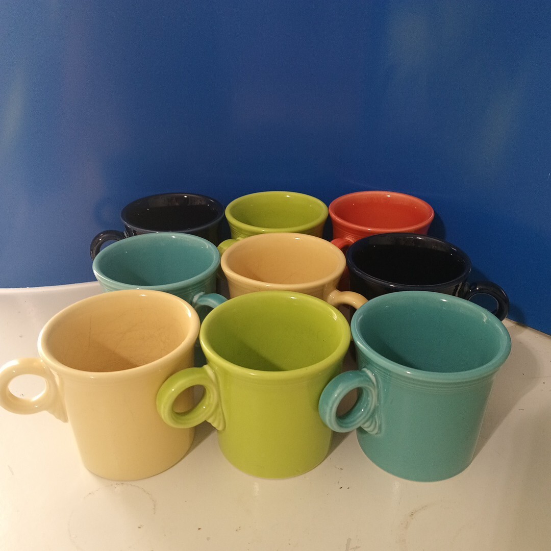 Fiestaware Coffee Mugs Set Of FiestaRetired Colors Blues Greens HLC