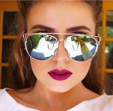 Large Big Metal Aviator SILVER WaYfe Mirror So Technologic Real Sunglasses 10099