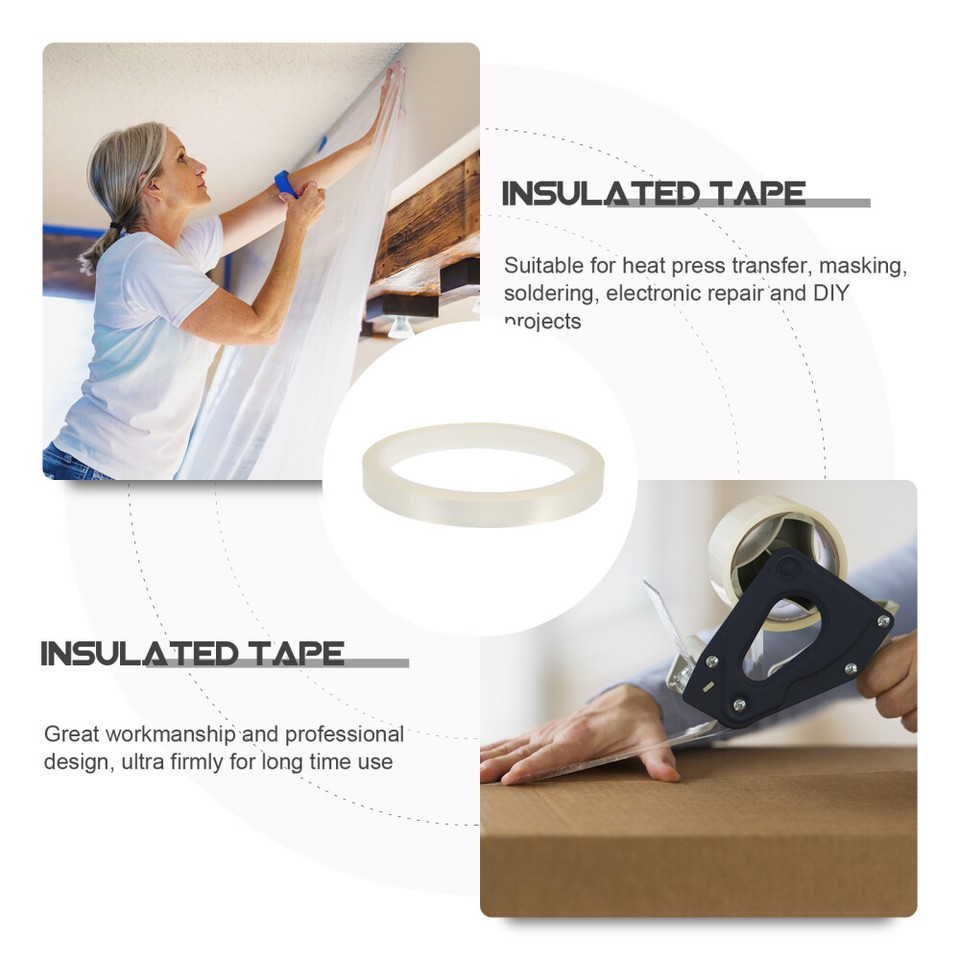 5 Rolls Repairing Tape Vinyl Transfer Transparent High Temperature Wide