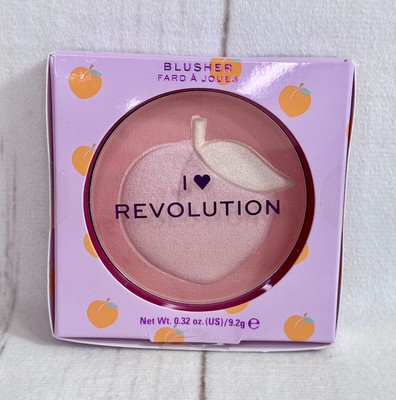 NIB I Love Heart Makeup Revolution Blusher Blush PEACH Soft Shimmer Full Size