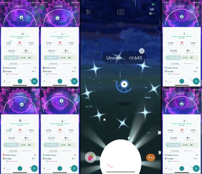 Pokemon Go Shiny Unown U Or L Or T Or R Or A Mini Account Ebay