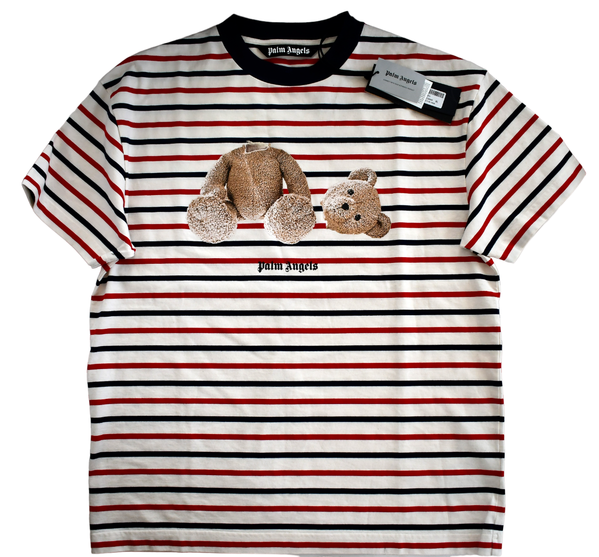 NEW Authentic PALM ANGELS TEDDY BEAR STRIPES 100% COTTON Men's T