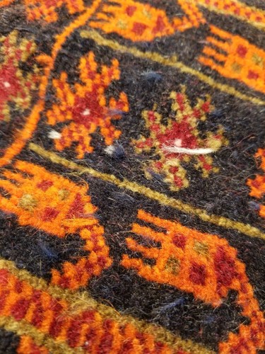Alfombra tribal afgana nómada anudada a mano oración pequeña 21"x18" hecha a mano - Imagen 3 de 12