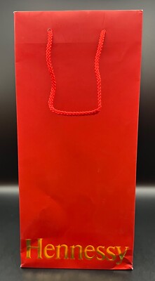 Hennessy Cognac Lunar New Year Red & Gold Paper Bottle Gift Bag: ~13  x 6  x 4 