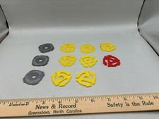 Metal and plastic adapters for 45 rpm records lot of 11