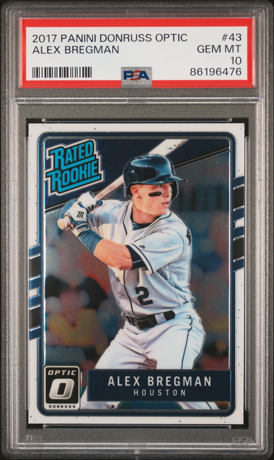 2017 PANINI DONRUSS OPTIC #43 ALEX BREGMAN ROOKIE RC PSA 10