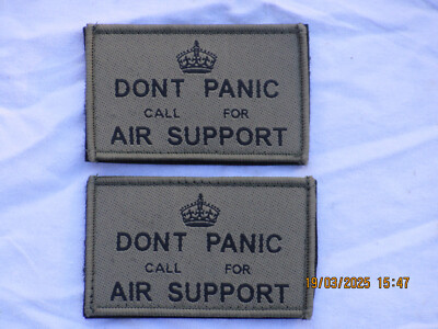 DONT PANIC CALL FOR AIR SUPPORT,Unit ID Morale Patch,Klett ,Abzeichen,oliv,2x