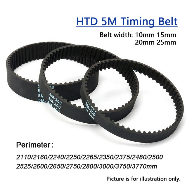 HTD 5M Timing Belt 21103770mm Length 5mm Pitch Closed Loop Rubber Belt