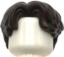 Lego New Dark Brown Minifigure Hair Short Wavy Parted on Right Piece