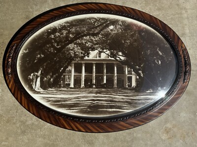 Beautiful Antique Picture Ray Brisebois Oak Alley House Oval Frame #10