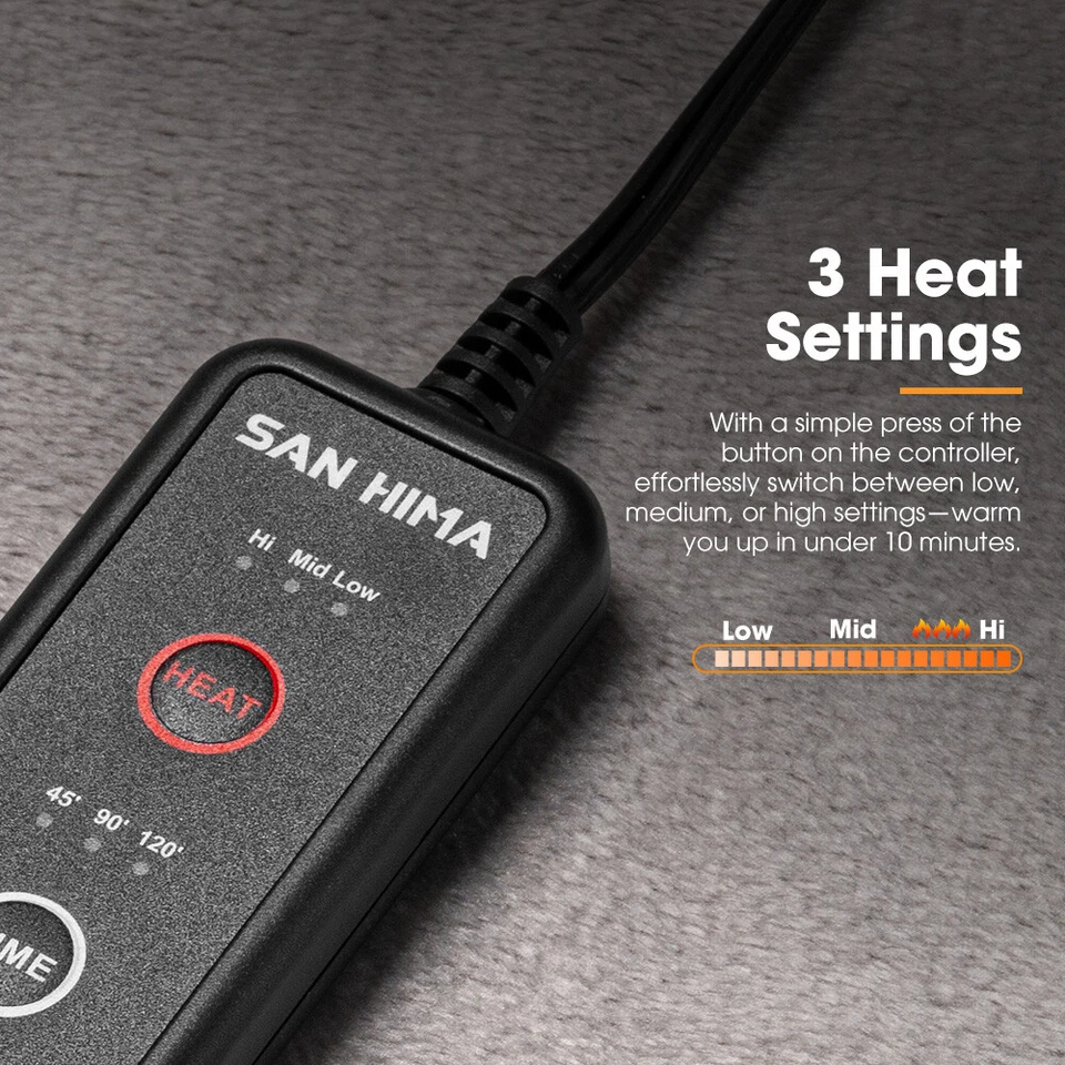 San Hima 12V Electric Blanket with Controller Washable Throw Rug Camping Travel - image 3 of 4