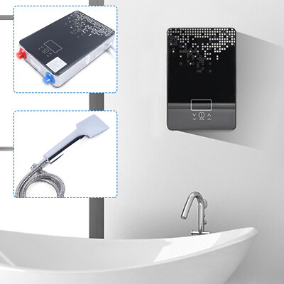 #ad Instant Electric Tankless Hot Water Heater Whole House Use Black 220V 6500W $63.38