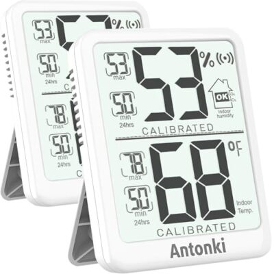  2-Pack Room Thermometer, Digital Small Hygrometer Indoor Thermometer Humidity 