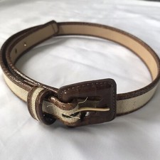 Vintage Alligator Embossed Leather Belt 32" Brown EUC