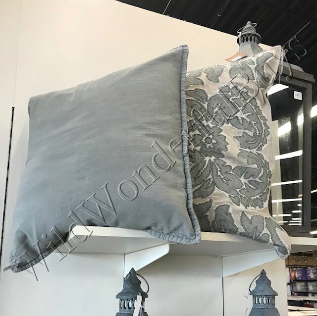 Pottery Barn Ollie Pillow Cover Steel Gray 20x20 sq Textured Washed