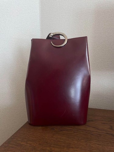 Panthere de Cartier Ring Handle Tote Bag Shoulder Bag Leopard Burgundy Authentic - Picture 2 of 8