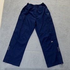 Vintage Adidas Track Pants Mens Medium Blue Tear Away Leg Elastic Waist Y2K