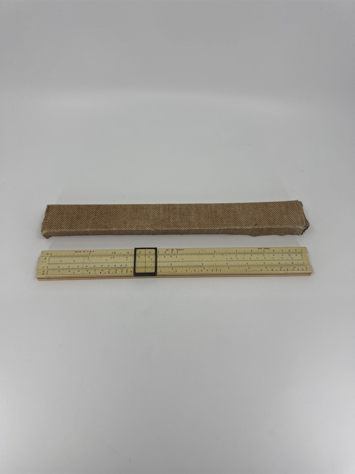 Vintage US Military US Navy Slide Ruler /w Box for Measuring Expanding Ruler