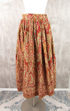 Vintage 80s Ralph Lauren Blue Label Cotton Linen Paisley Pocket Equestrian Skirt