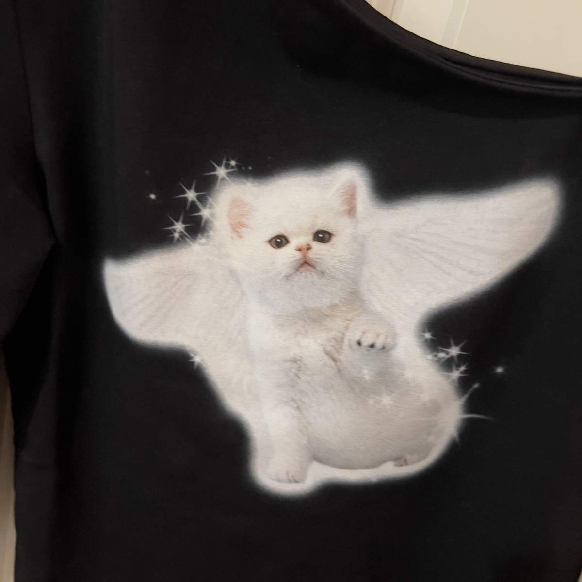 ITZAVIBE☆ANGEL CAT T-SHIRTS VER.3 ANGEL CAT T-SHIRTS VER.2_BLACK - ITZAVIBE