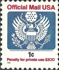 US #O154 MNH 1993 1c Stylized Eagle Shield Arrow Stars Official Mail