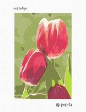 Red Tulips Needlepoint Kit or Canvas