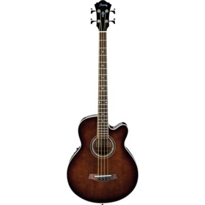 Ibanez AEB10E Acoustic Electric Bass Guitar, Dark Violin Sunburst High Gloss