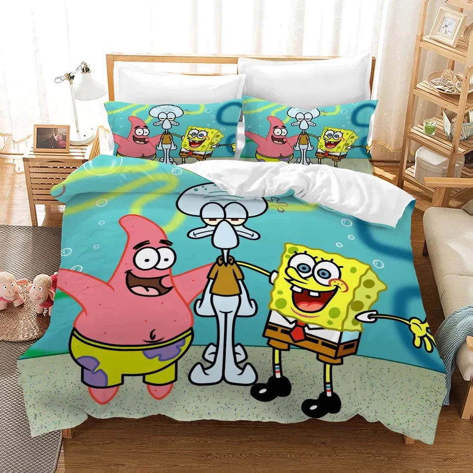 Funny Cartoon SpongeBob SquarePants Ver3 Full Bedding Set (4pcs ...