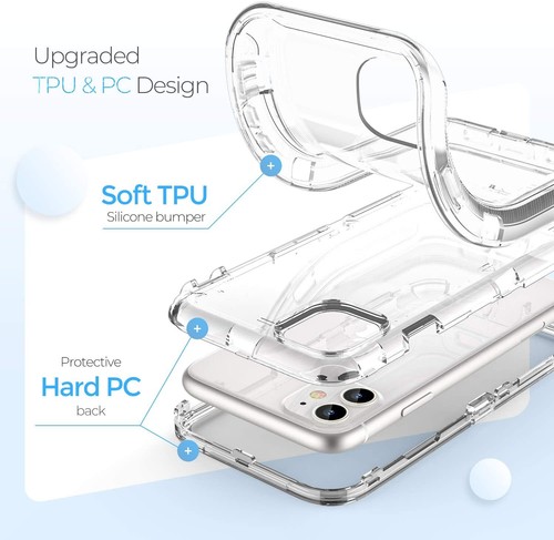 Für iPhone 14 Plus 13 12 11 Pro Max XR SE 7 8 6 stoßfeste klare Hülle Rückseite Abdeckung - Bild 6 von 16