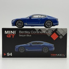 Mini GT 1:64 Bentley Continental GT With Box Sequin Blue 2018 Rubber Tires