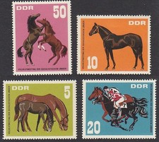 GDR Horses 4v 1967 MNH SG#E1021-E1024