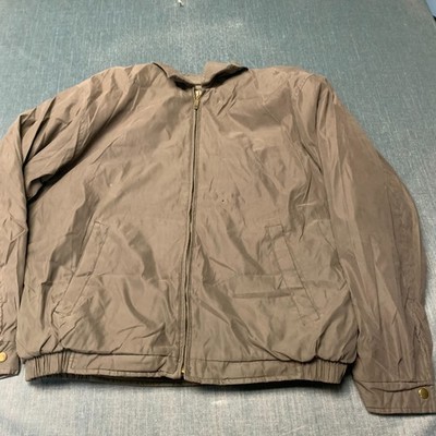 Croft & Barrow Men's Jacket Size XL Gray Full Zip Windbreaker Defense Bomber 