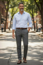 ASOS DESIGN Pants Mens 36x34 Gray Slim Fit Stretch Flat Front Dress Trousers