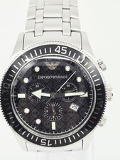 Emporio Armani AR0553 Chronograph Black Dial Watch Full Set Box Papers