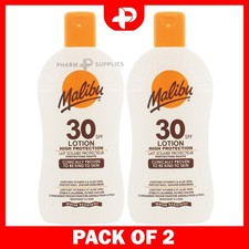 Malibu High Protection SPF 30 Water Resistant UVA Sunscreen Lotion 400ml 2 Packs 14.99 per litre