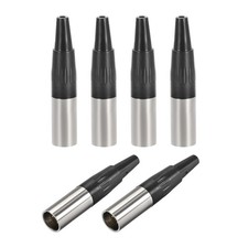 6pcs Mini 3-Pin XLR Male Connector Adapter,Microphone Plug ,Mic Audio Socket