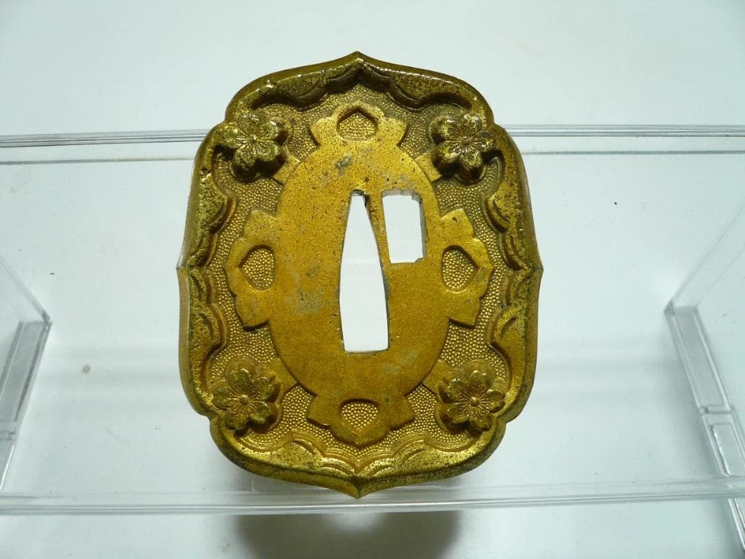 黄铜古董日本刀镡| eBay