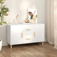 Sideboard Weiß 100X36X60 Cm Holzwerkstoff Kommode Wohnzimmer Schlafzimmer