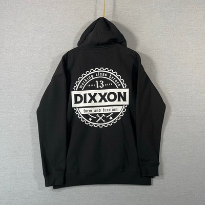 Dixxon Hoodie Mens Large Black White Graphic Sweater Pullover Hooded Sweater NEW