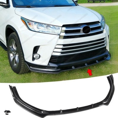 Carbon Fiber Look Front Lip Splitter Fit For Toyota Highlander 2017-19 SE/LE/XLE